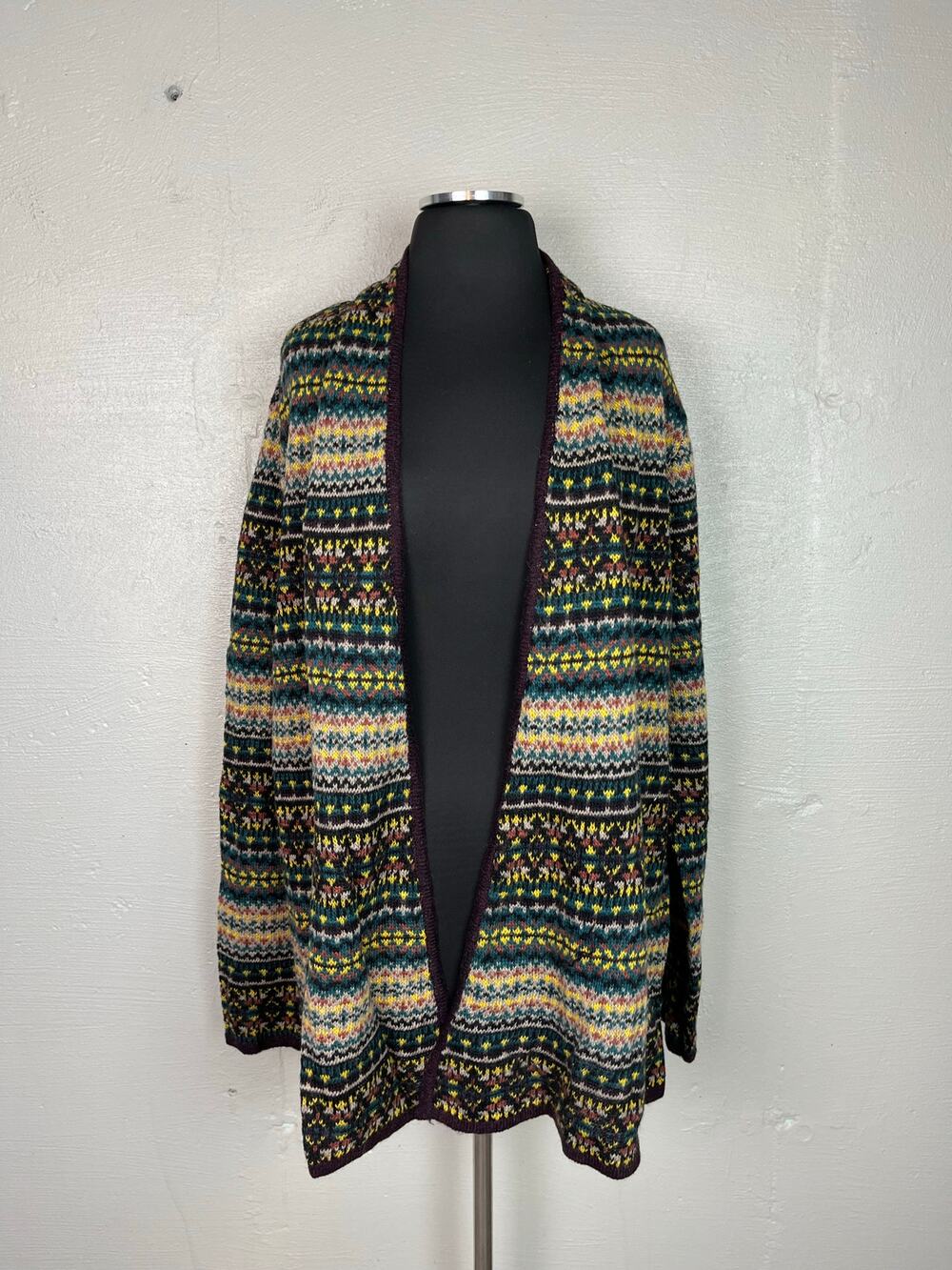 NEW Ruffhewn Women’s Large Boho Wool Blend Open Front Cardigan Sweater
